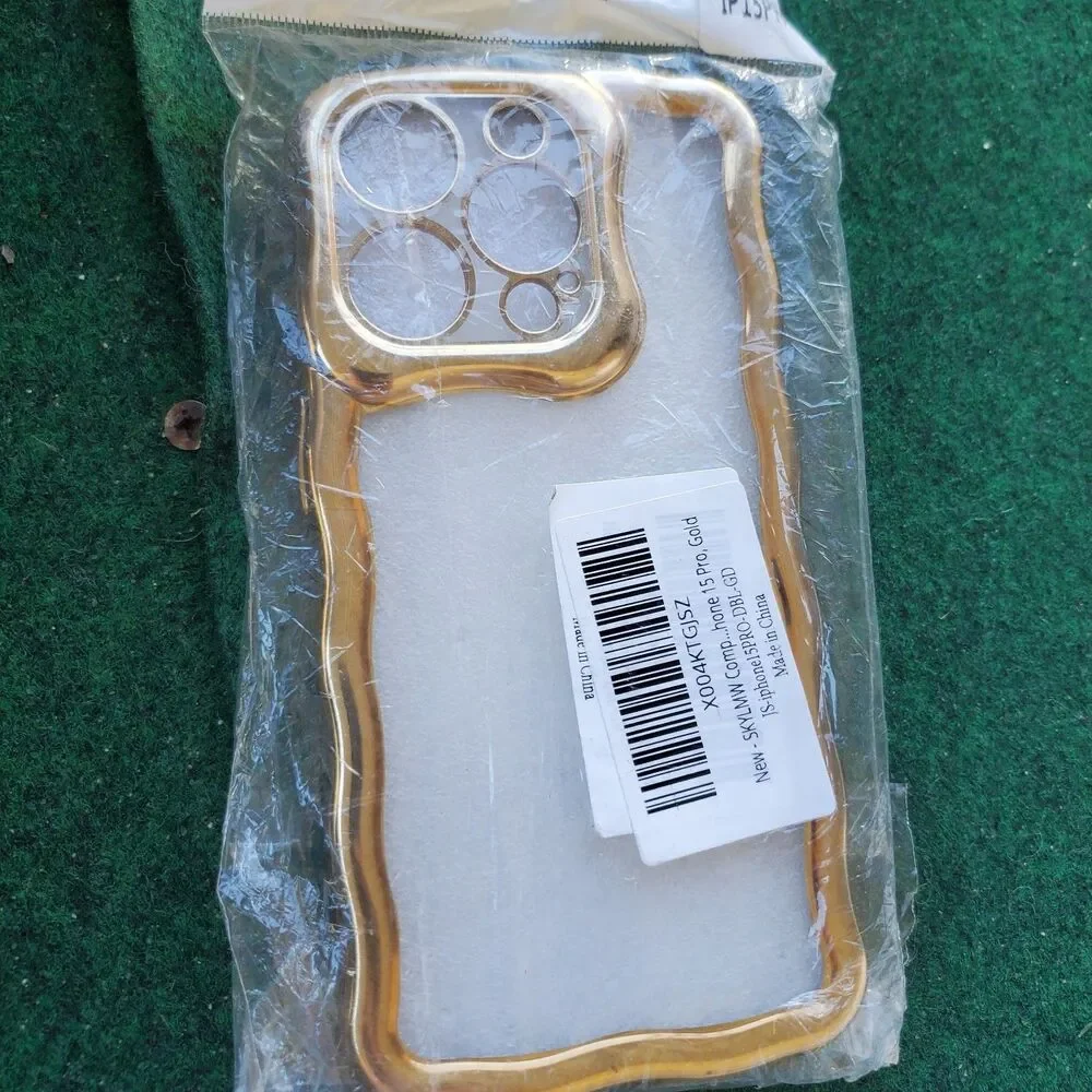 For IPhone 15 Pro Gold Case
